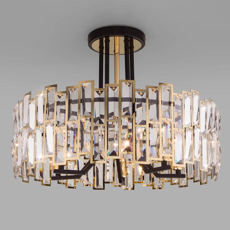 Потолочная люстра Darkness Chandelier gold 53 Черный Прозрачный (Transparent) Золотой в Саратове | Loft Concept 