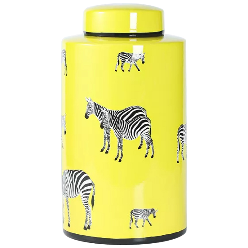 Ваза Yellow Vase Zebra Желтый Белый Черный Ваза Yellow Vase Zebra Желтый Белый Черный в Саратове | Loft Concept