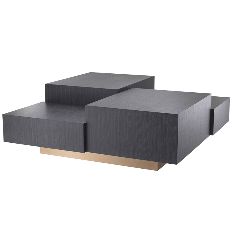 Кофейный стол Eichholtz Coffee Table Nerone Дерево Темно-Серый Матовая латунь в Саратове | Loft Concept 