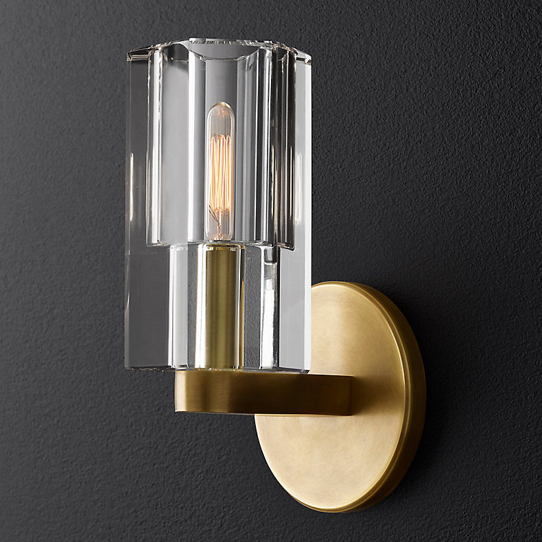 Бра Restoration Hardware Arcachon Single Sconce Прозрачное Стекло Латунь в Саратове | Loft Concept 