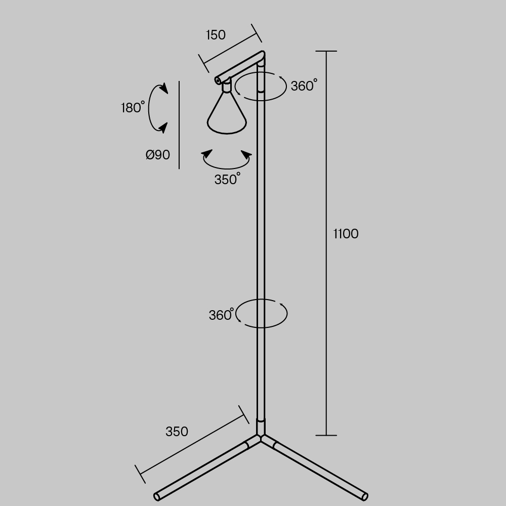 Напольный торшер светодионый Stripe 3000К 20Вт в Саратове