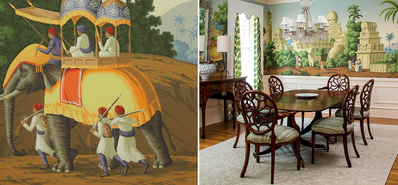 Обои ручная роспись Early Views of India Eden on scenic paper - фото