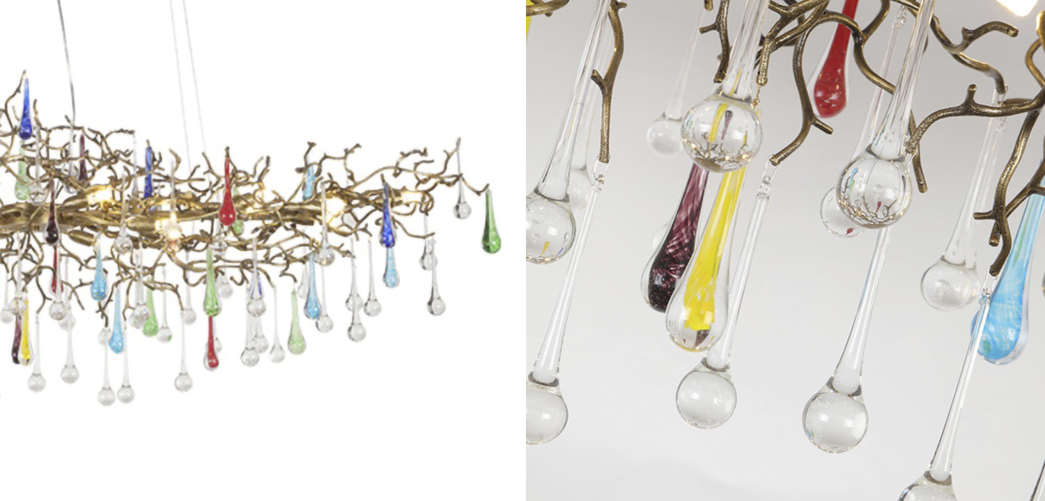 Люстра Waterfall Chandelier Colored Drops - фото