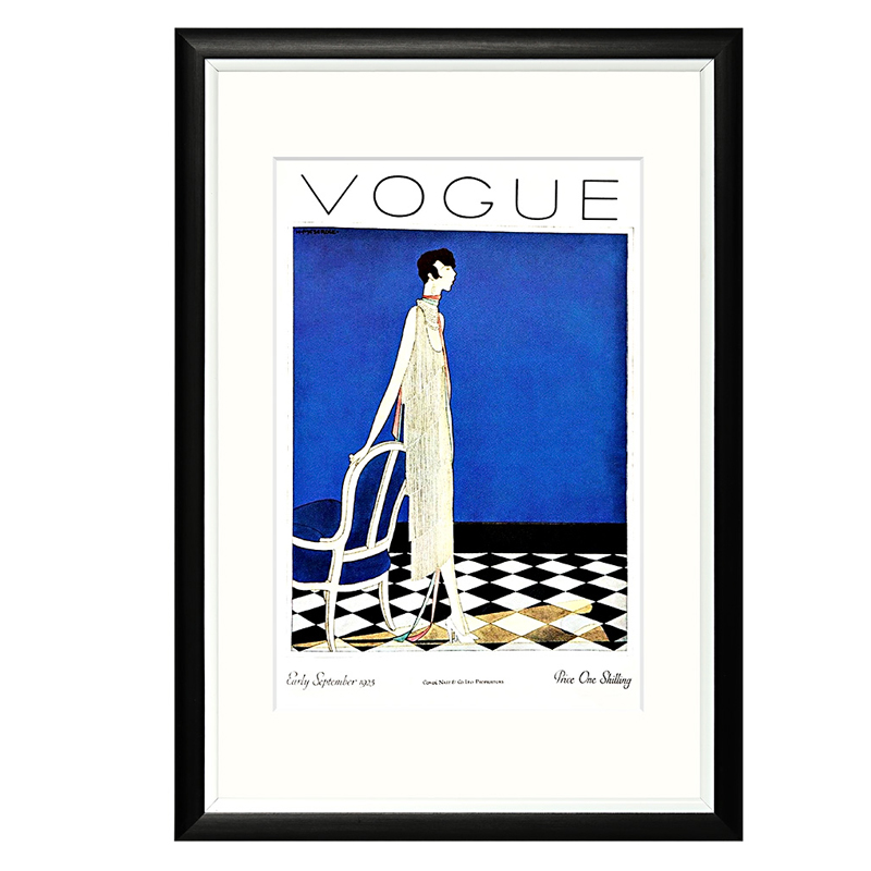 Постер Vogue September 1925 Синий Черный Белый в Саратове | Loft Concept 