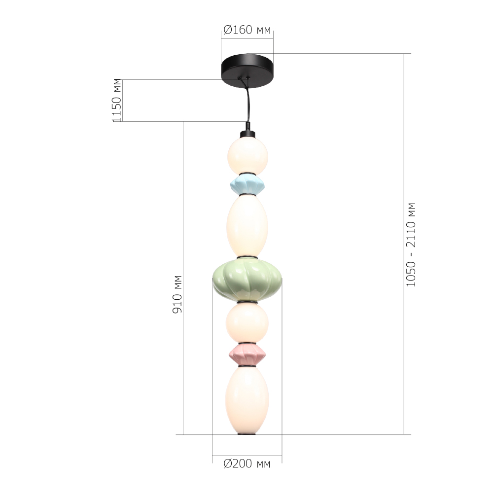 Подвесной светильник фигурный с керамическими элементами 32W LED Fragrant Light в Саратове