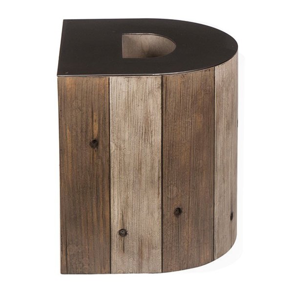 Столик Wooden Alphabet D Side Table Графит Коричневый Столик Wooden Alphabet D Side Table Графит Коричневый в Саратове | Loft Concept