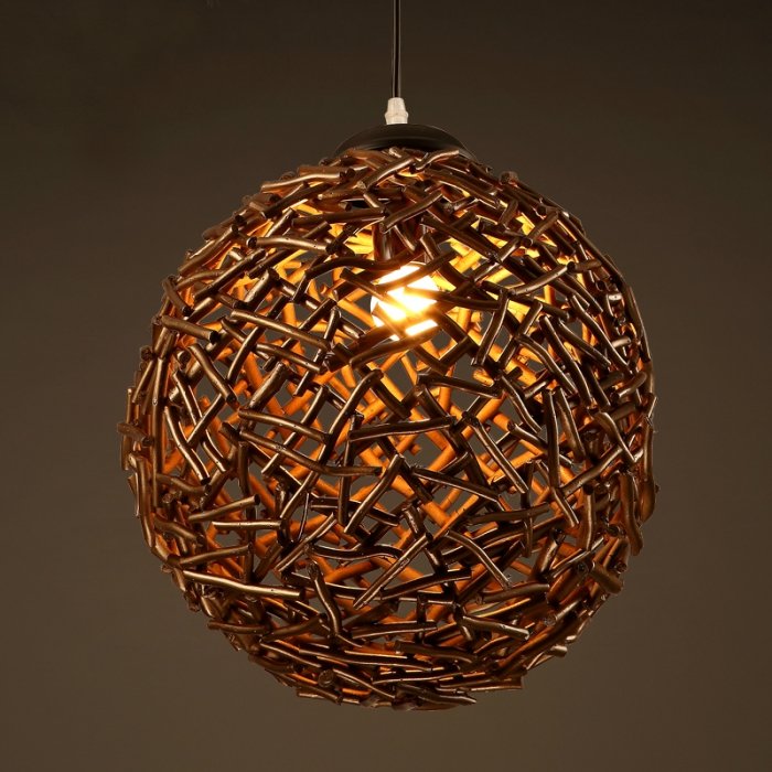 Подвесной светильник Old Wicker Pendant Sphere  в Саратове | Loft Concept 