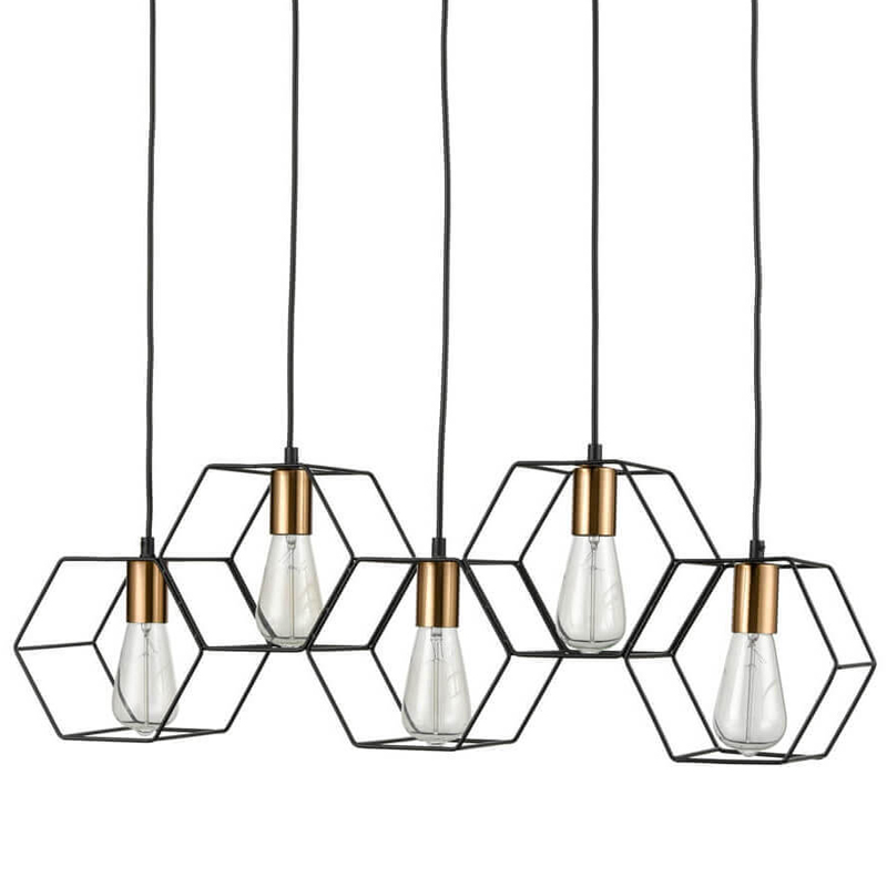 Люстра Loft Wire Cage Pendant 5 Черный в Саратове | Loft Concept 