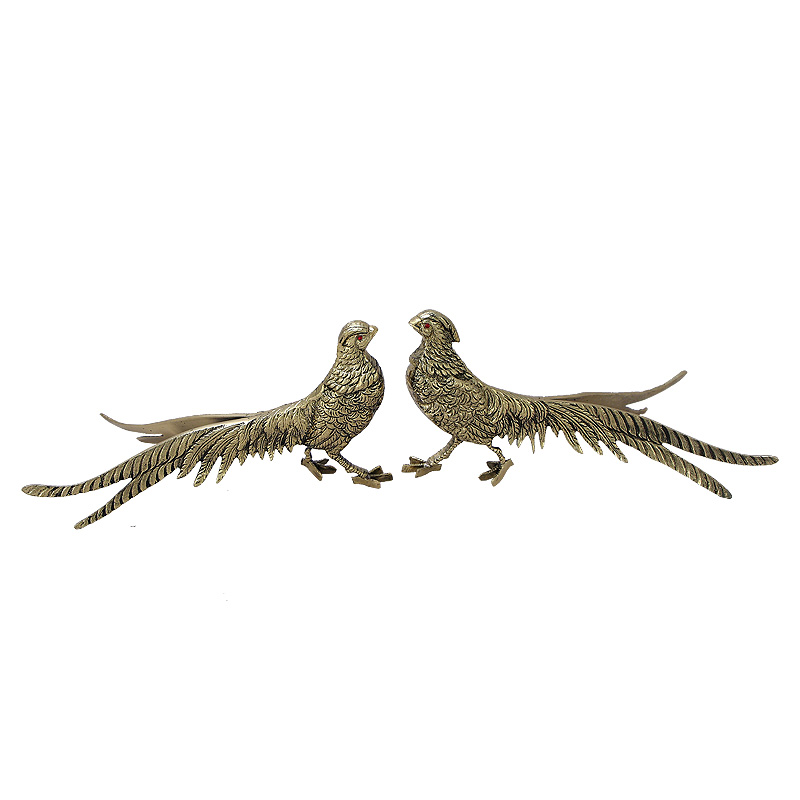 Статуэтка бронзовая пара Фазаны золотые Bronze Birds Золотой Статуэтка бронзовая пара Фазаны золотые Bronze Birds Золотой в Саратове | Loft Concept