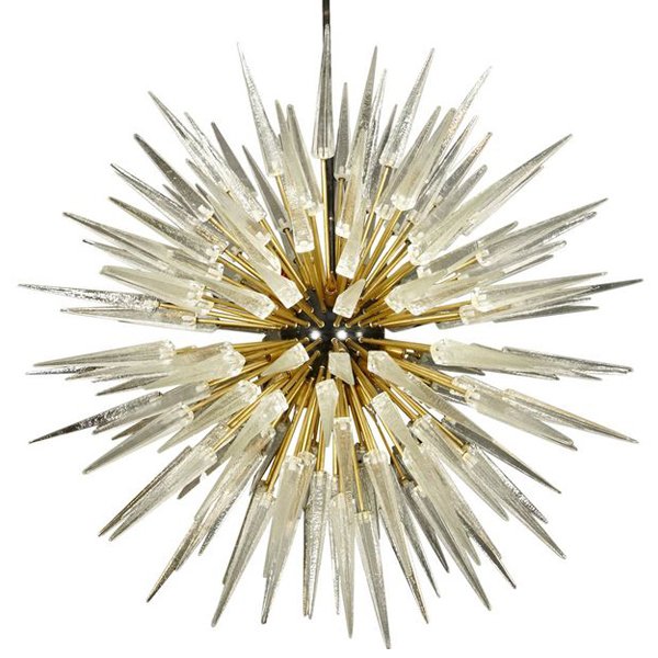 Murano Spike  Sputnik Rock Chandelier Золотой Черный Прозрачное Стекло в Саратове | Loft Concept 