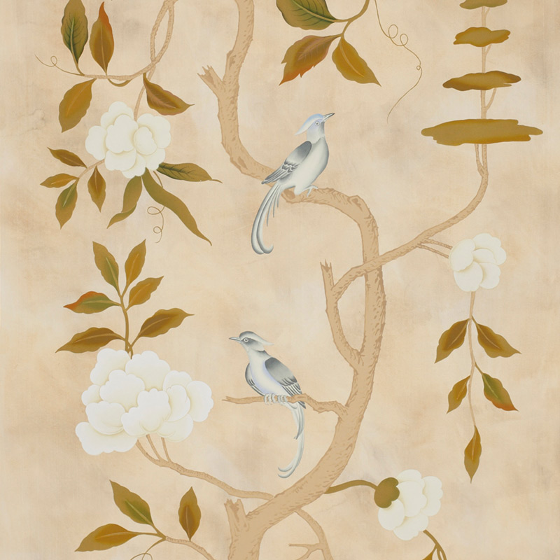 Обои ручная роспись Gustavian Tree of Life Special Colourway on Edo custom white painted silk Обои ручная роспись Gustavian Tree of Life Special Colourway on Edo custom white painted silk в Саратове | Loft Concept