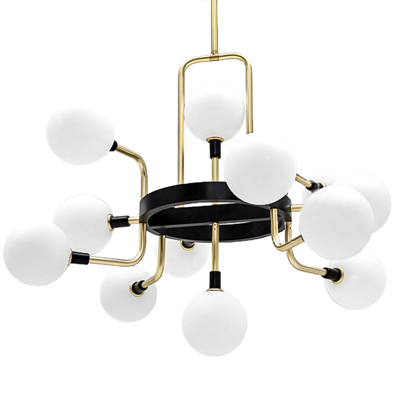 Люстра TECH Lighting Viaggio Chandelier 12 Черный Белый Глянцевое золото Люстра TECH Lighting Viaggio Chandelier 12 Черный Белый Глянцевое золото в Саратове | Loft Concept