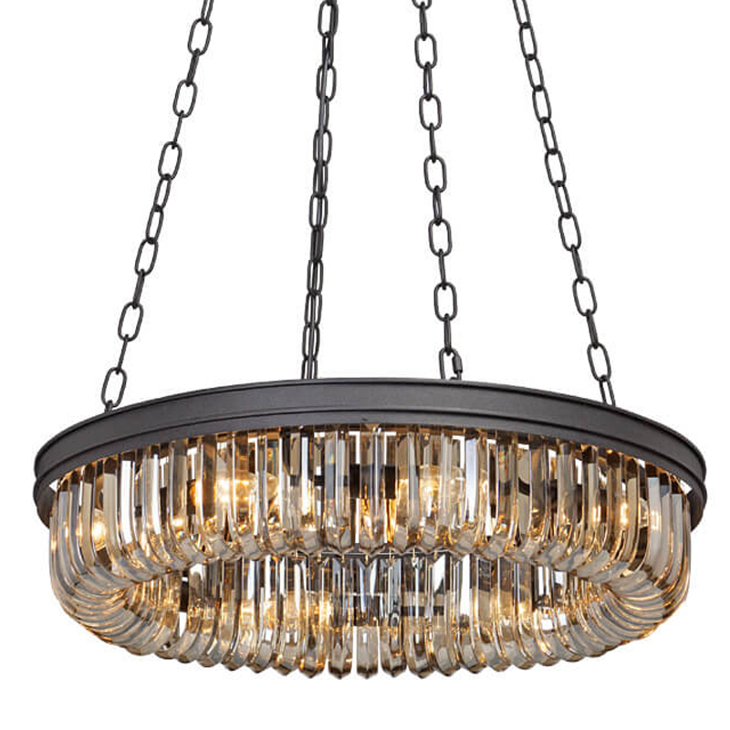 Люстра Retro Frozen Amber Glass Chandelier D 62 Черный в Саратове | Loft Concept 