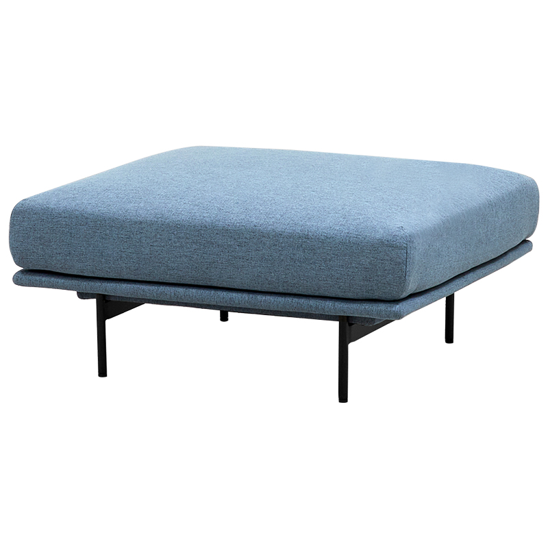 Оттоманка голубая Vergil Blue Ottoman Голубой Черный в Саратове | Loft Concept 