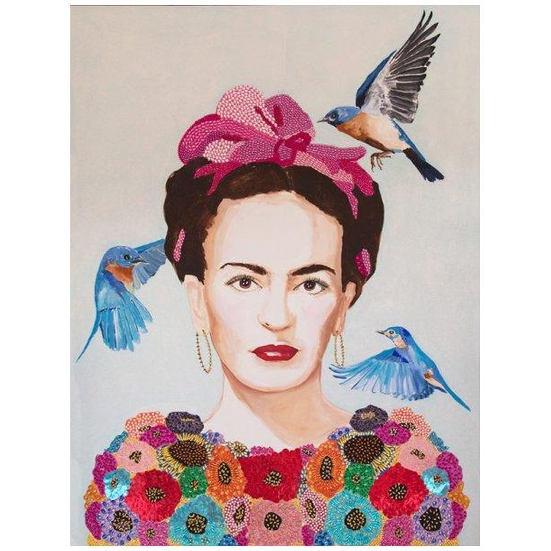 Картина “Frida with Bedazzled Flower Dress and Three Blue Birds” Мульти Картина “Frida with Bedazzled Flower Dress and Three Blue Birds” Мульти в Саратове | Loft Concept