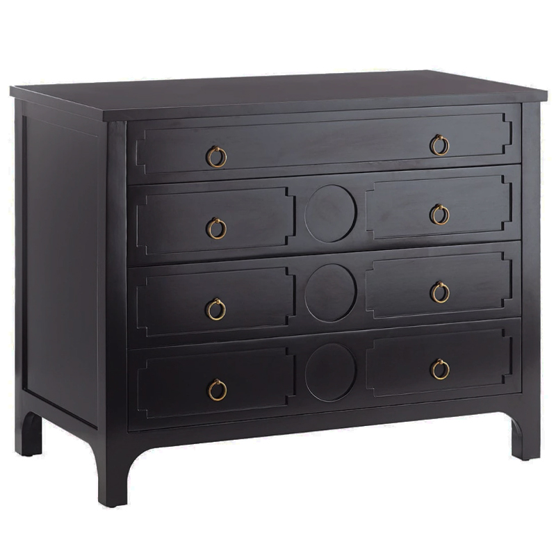 Комод с 4-мя ящиками Lawrence chest of drawers Black Черный Черный в Саратове | Loft Concept 