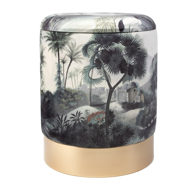 Пуф PUF Jungle Print river&tree Мульти Золотой Пуф PUF Jungle Print river&tree Мульти Золотой в Саратове | Loft Concept