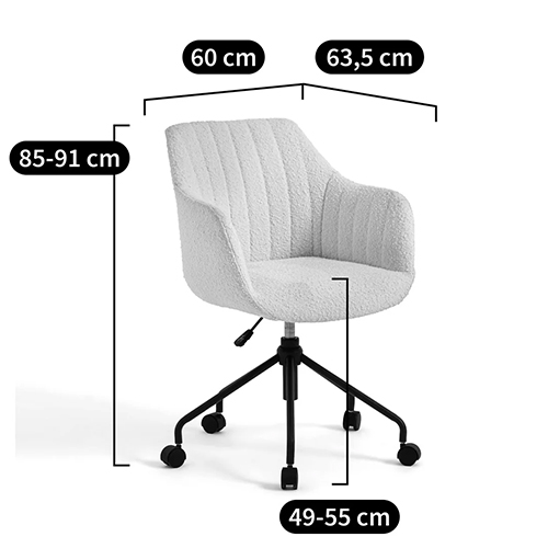 Вращающееся кресло с обивкой букле Boucle Office Chair в Саратове