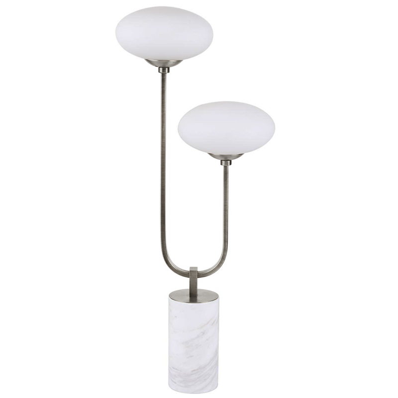 Oval Balls Mushrooms Table Lamp Silver Серебряный Прозрачный белый в Саратове | Loft Concept 