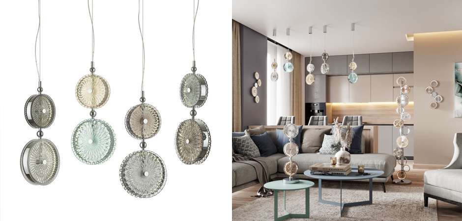 Подвесной светодиодный светильник Peony Yellow&Grey Подвесной светодиодный светильник Peony Yellow&Grey - Loft-Concept в Саратове