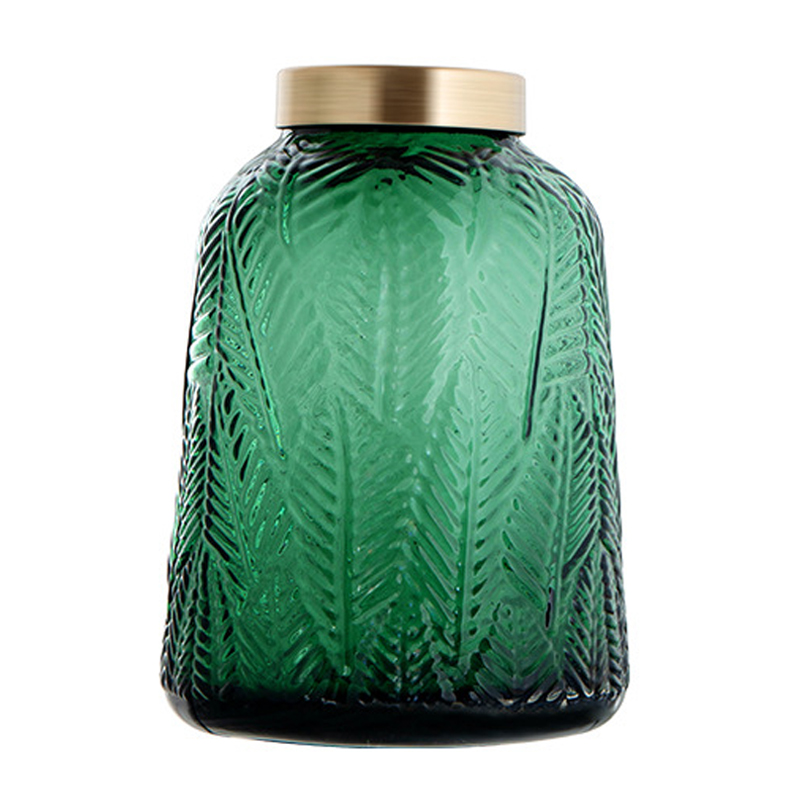 Ваза Emerald Vase Golden Throat high Изумрудный Глянцевое золото в Саратове | Loft Concept 
