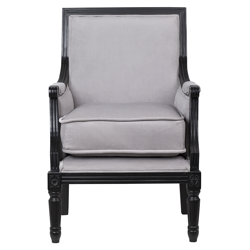 Кресло Harry Armchair black and grey velour Серый Черный в Саратове | Loft Concept 