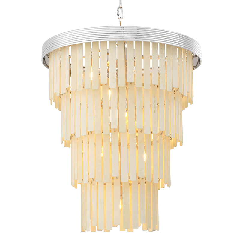 Люстра Eichholtz Chandelier Arizona L Nickel Никель ivory ( слоновая кость ) в Саратове | Loft Concept 