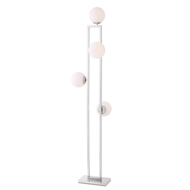 Торшер Eichholtz Floor Lamp Pascal Nickel Никель Белый в Саратове | Loft Concept 