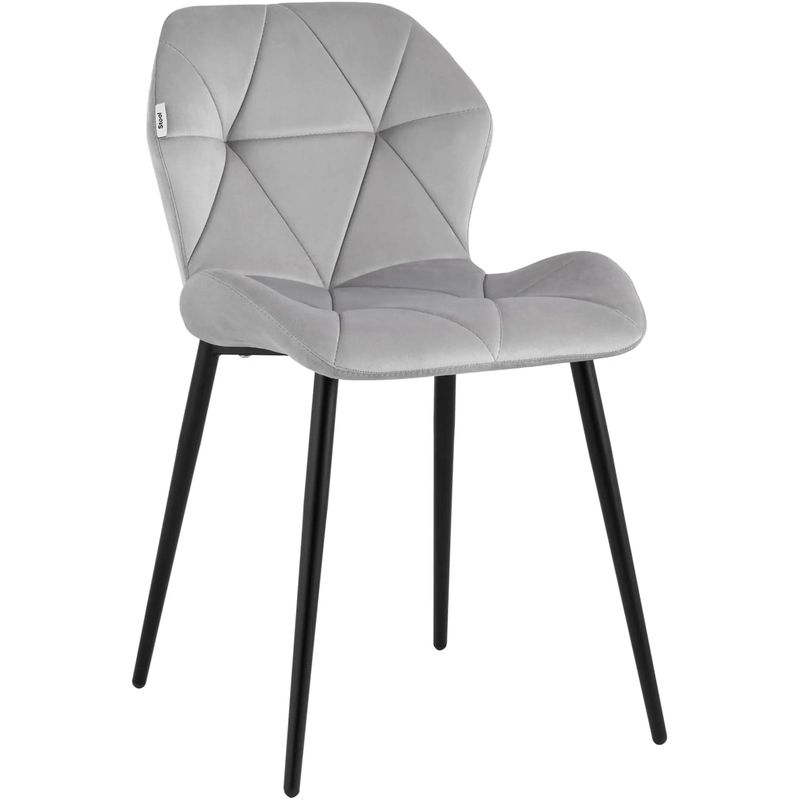 Стул Jeroen Chair II Серый Велюр Серый Черный в Саратове | Loft Concept 