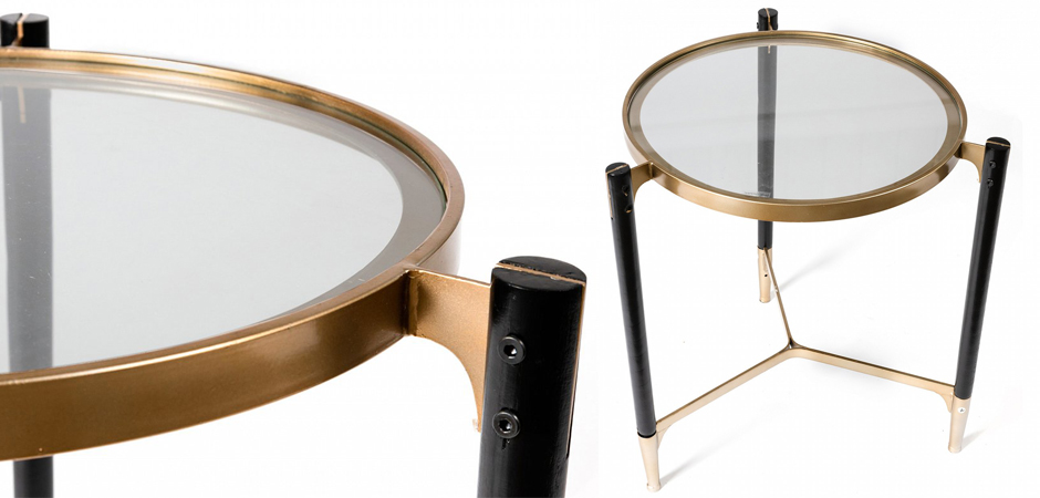 Приставной столик Black & Gold Table round Приставной столик Black & Gold Table round - Loft-Concept в Саратове