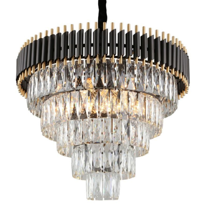 Empire Black Chandelier Crystal D 66 Черный Прозрачное Стекло Золотой в Саратове | Loft Concept 