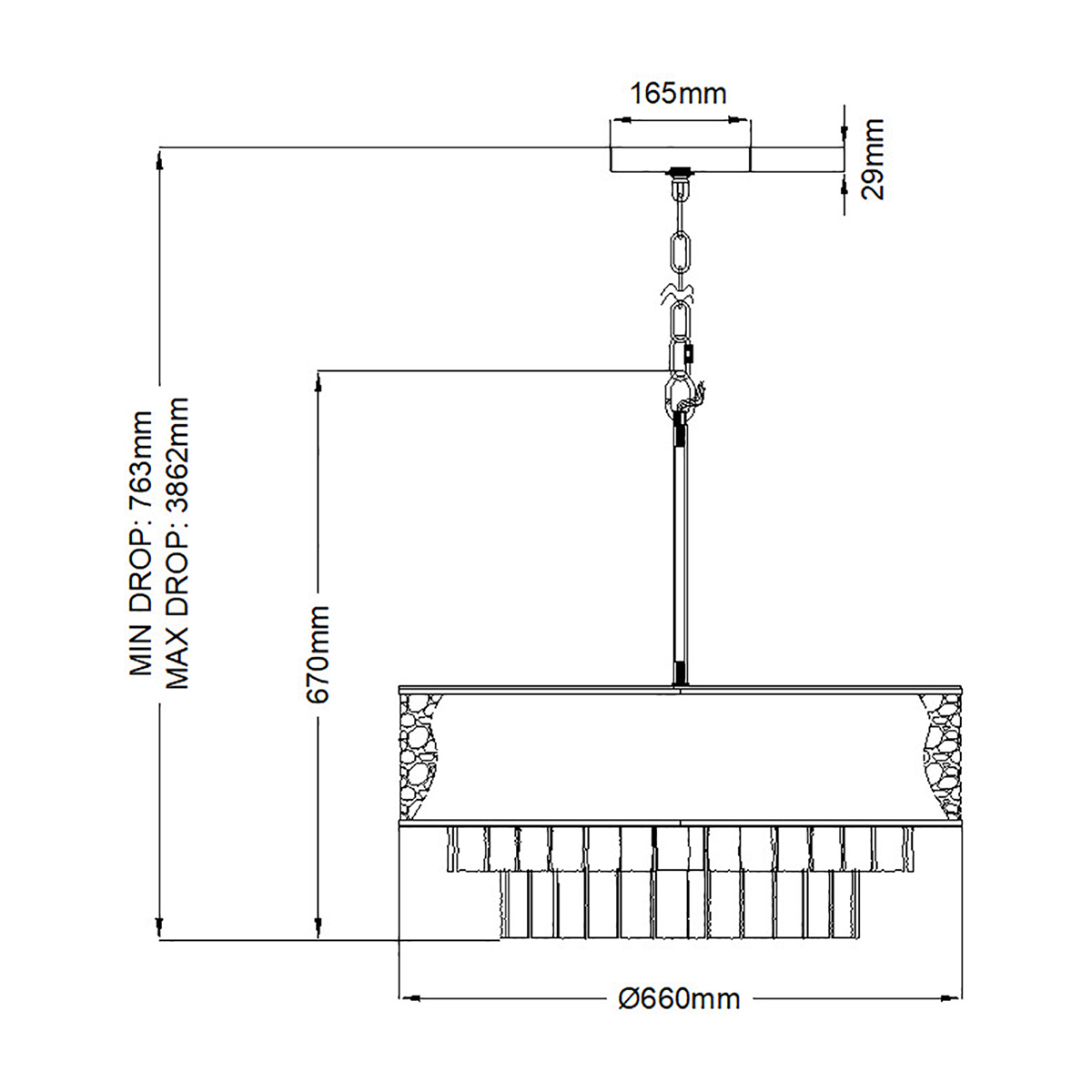 Люстра круглая с подвесками из текстурированного стекла молочного цвета Hinkley в Саратове