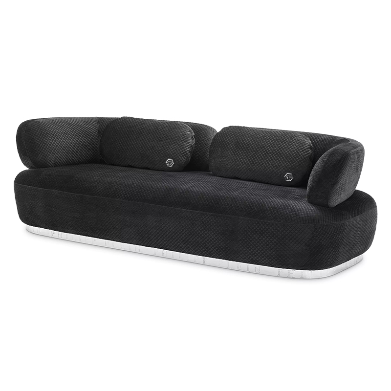 Диван Philipp Plein Sofa Signature Чёрный Черный Золотой в Саратове | Loft Concept 