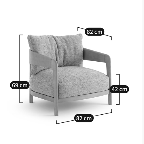 Кресло с каркасом из массива ясеня Deniaud Ash Grey Armchair в Саратове