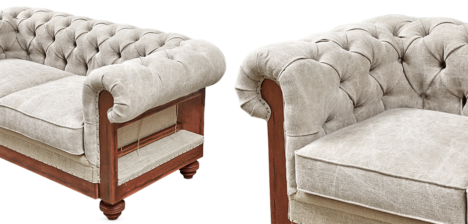 Диван Deconstructed Chesterfield Sofa double Ivory Диван Deconstructed Chesterfield Sofa double Ivory - Loft-Concept в Саратове