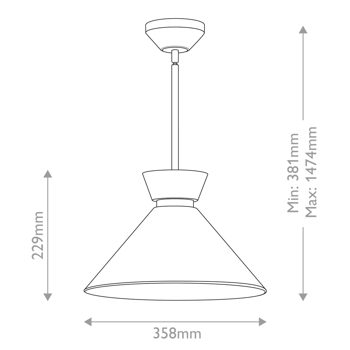 Подвесной светильник с белым стеклянным конусным плафоном Alora Mood в Саратове