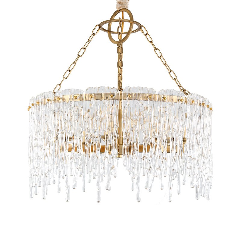 Люстра Cold Heart Chandelier Золотой Прозрачное Стекло Люстра Cold Heart Chandelier Золотой Прозрачное Стекло в Саратове | Loft Concept