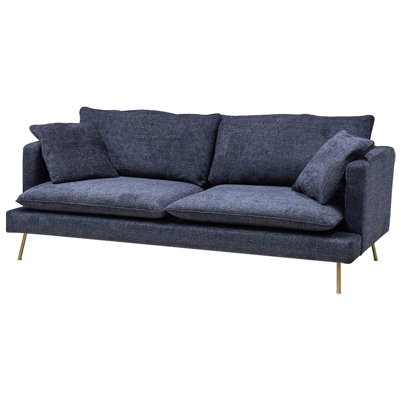 Диван Lambert Sofa Blue Синий Синий Золотой в Саратове | Loft Concept 