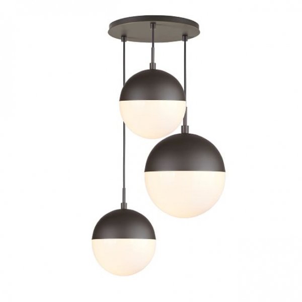 Подвесной светильник Copper Light Black Pendant 3 Черный Белый Подвесной светильник Copper Light Black Pendant 3 Черный Белый в Саратове | Loft Concept