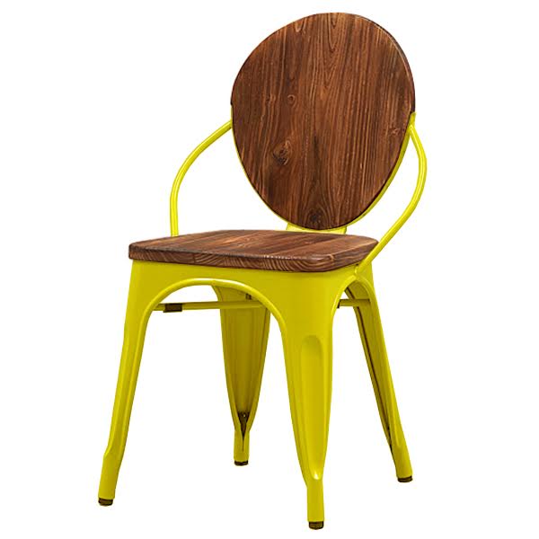 Стул Tolix chair Wooden Yellow Дуб темный Желтый в Саратове | Loft Concept 