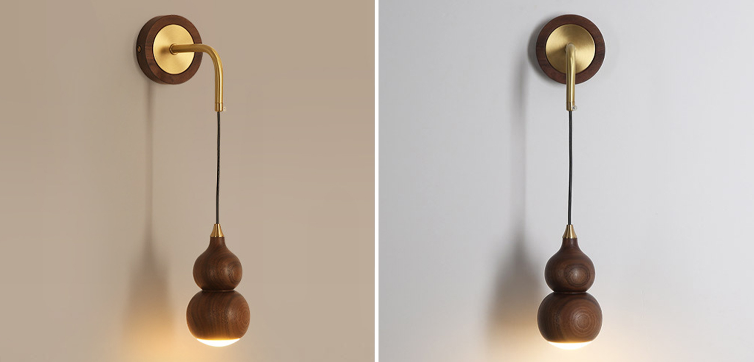 Настенный светильник с плафоном из дерева Neal Wooden Wall Lamp - фото №1
