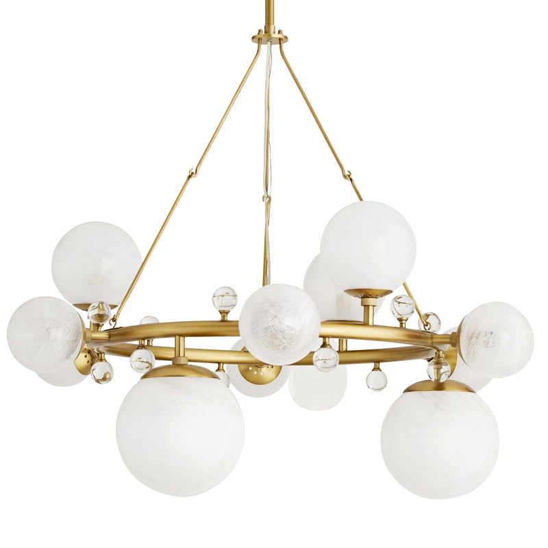 Люстра Arteriors TROON ROUND CHANDELIER Золотой Белый в Саратове | Loft Concept 