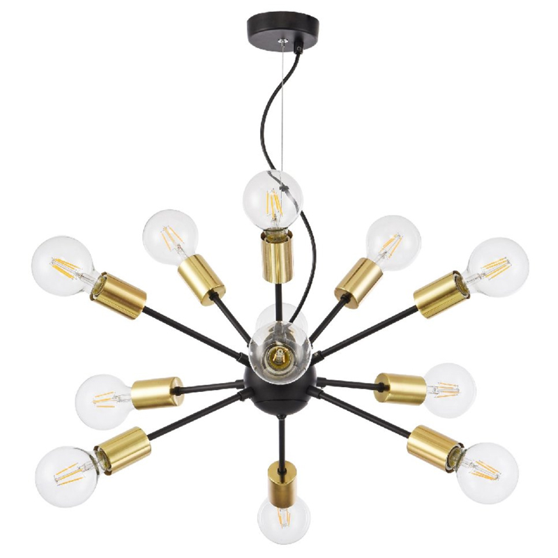 Люстра Sputnik 12 Black and Gold Черный Золотой Люстра Sputnik 12 Black and Gold Черный Золотой в Саратове | Loft Concept