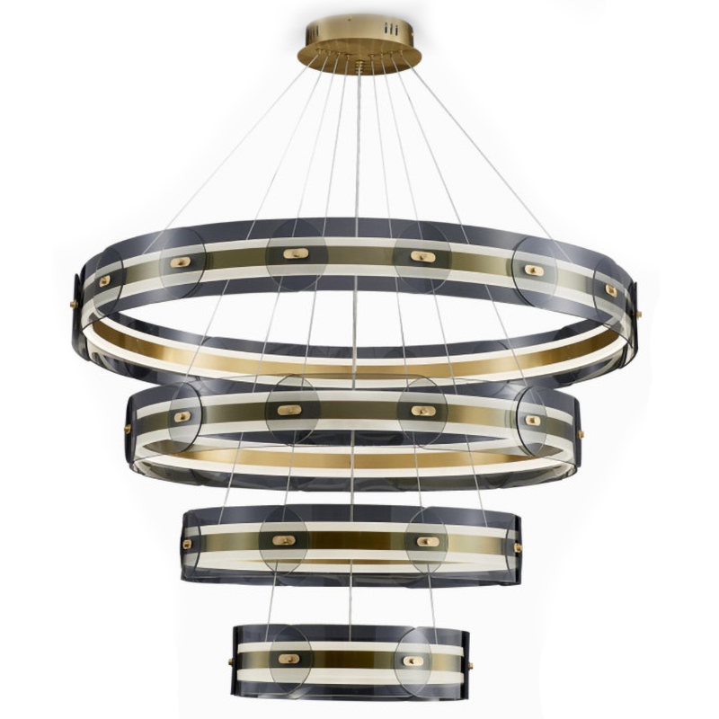 Люстра Gold 3 ring horizontal chandelier Прозрачный Латунь в Саратове | Loft Concept 