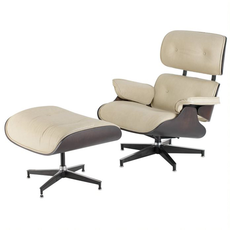 Кресло Eames Lounge Chair & Ottoman cream Кремовый в Саратове | Loft Concept 