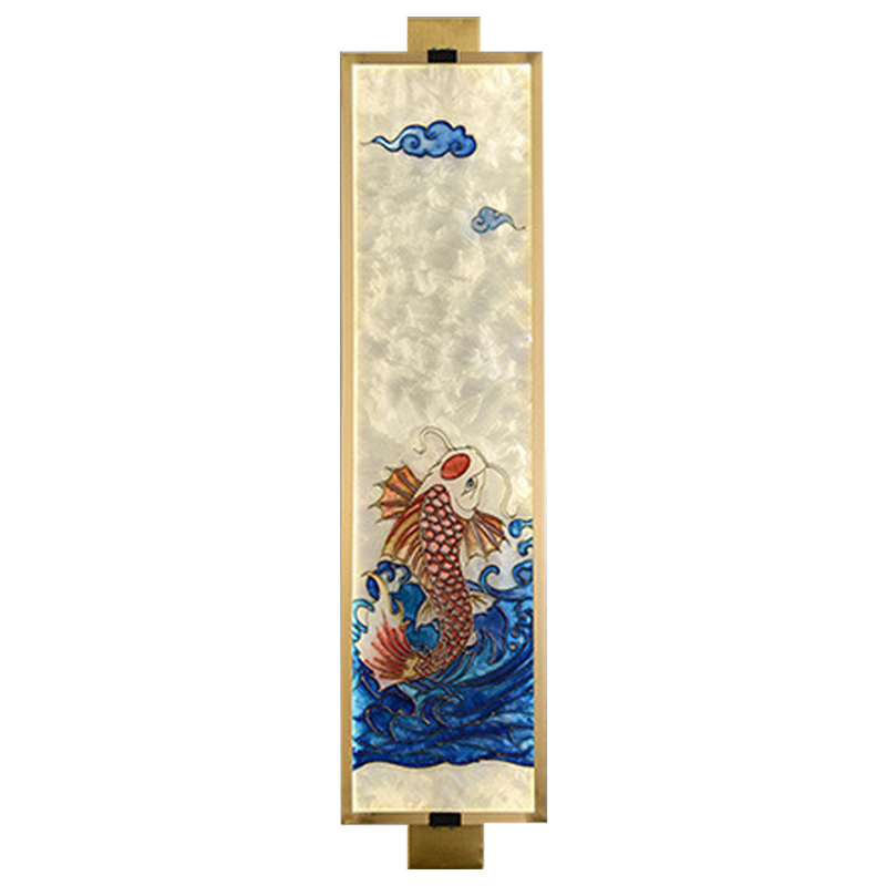 Настенный светильник Red Fish Oriental Scenes Wall Lamp Мульти Золотой Синий Красный Настенный светильник Red Fish Oriental Scenes Wall Lamp Мульти Золотой Синий Красный в Саратове | Loft Concept