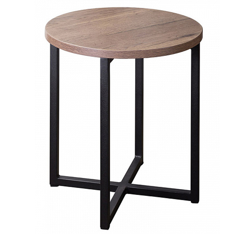 Приставной стол Industrial Oak Heidi Side Table Черный Дерево Табак в Саратове | Loft Concept 