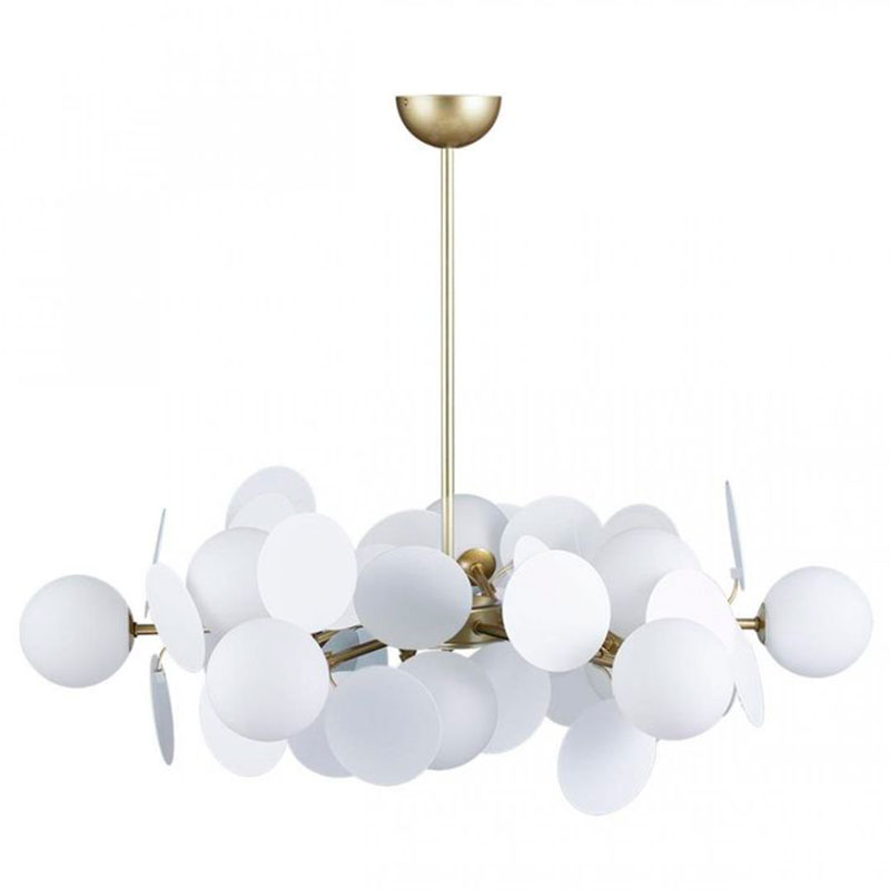 Люстра MATISSE Chandelier White 12 ламп Белый Золотой в Саратове | Loft Concept 