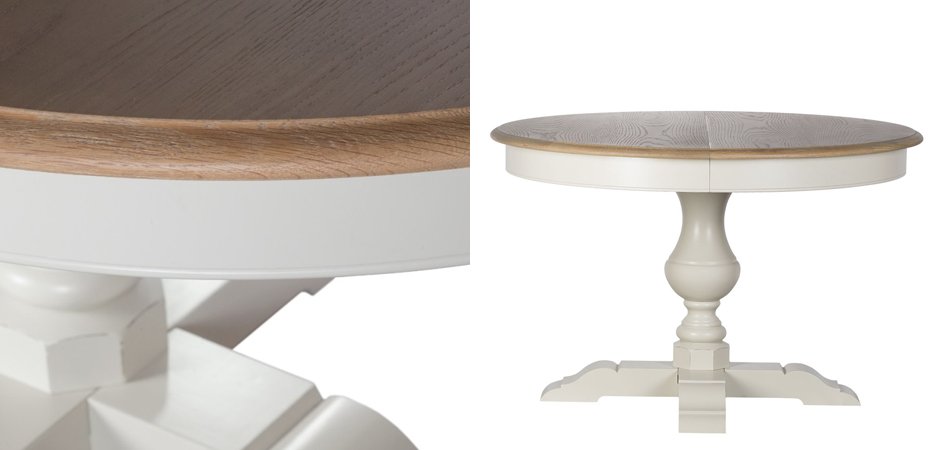 Provence Round Dining Table White раскладной стол Provence Round Dining Table White раскладной стол - Loft-Concept в Саратове