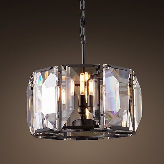 Люстра RH Harlow Crystal Round Chandelier 4 Черный в Саратове | Loft Concept 